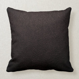 Dark Brown Elegant Leather Look Throw Pillow