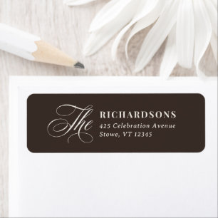 Dark Brown Espresso Calligraphy   Return Address