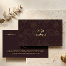Dark Brown Floral Gold Logo Skincare Business Card