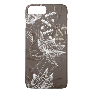Dark Brown Floral Pattern Case-Mate iPhone Case