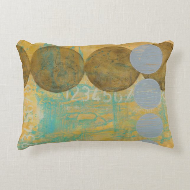 Dark Brown & Grey Circles with Numbers Numbers Accent Pillow (Front)