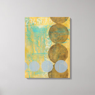 Dark Brown & Grey Circles with Numbers Numbers Canvas Print
