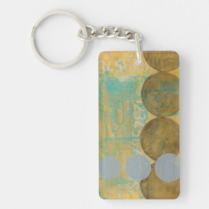 Dark Brown & Grey Circles with Numbers Numbers Keychain