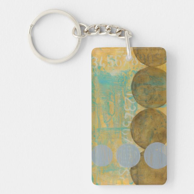 Dark Brown & Grey Circles with Numbers Numbers Keychain (Front)