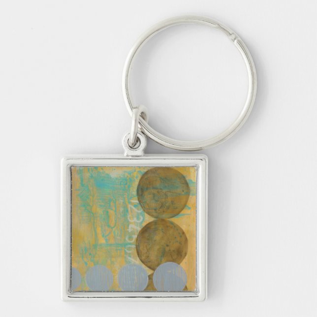 Dark Brown & Grey Circles with Numbers Numbers Keychain (Front)