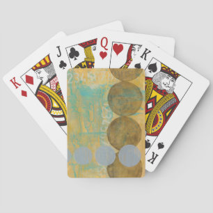 Dark Brown & Grey Circles with Numbers Numbers Playing Cards