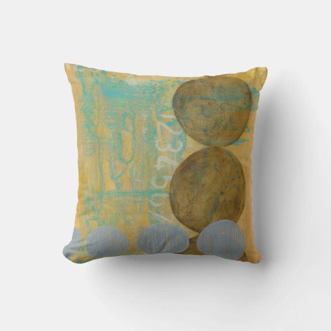 Dark Brown & Grey Circles with Numbers Numbers Throw Pillow (Front)