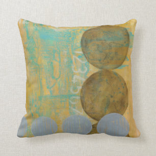 Dark Brown & Grey Circles with Numbers Numbers Throw Pillow