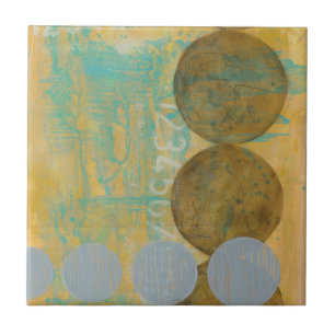 Dark Brown & Grey Circles with Numbers Numbers Tile