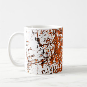 Dark brown grunge background. Black white orange o Coffee Mug