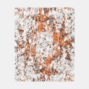 Dark brown grunge background. Black white orange o Fleece Blanket