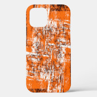Dark brown grunge background. Black white orange o