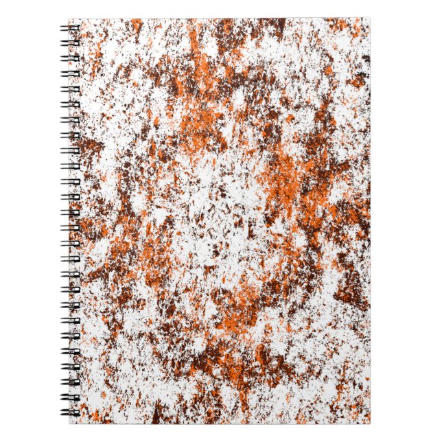 Dark brown grunge background. Black white orange o Notebook (Front)