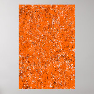 Dark brown grunge background. Black white orange o Poster