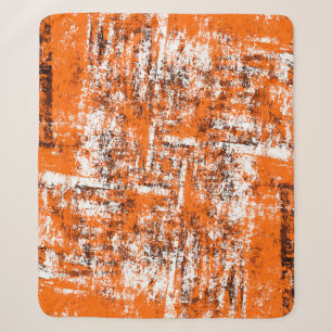 Dark brown grunge background. Black white orange o Sherpa Blanket