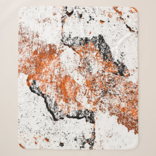 Dark brown grunge background. Black white orange o Sherpa Blanket