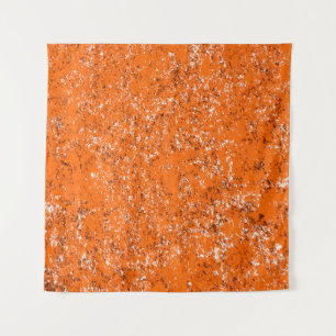 Dark brown grunge background. Black white orange o Tapestry