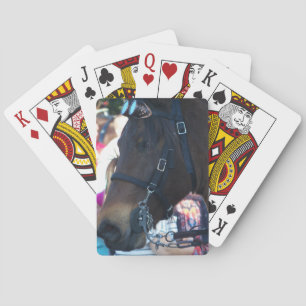 Dark Brown horse wearing goggles Playing Cards