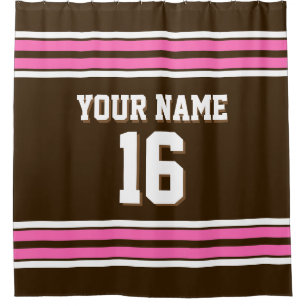 Dark Brown Hot Pink White Stripes Sports Jersey