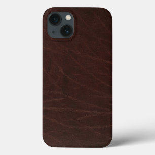 Dark Brown Leather iPhone 13 Case