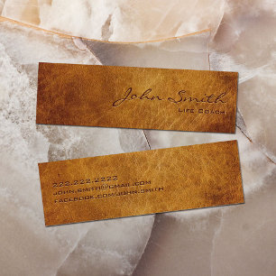 Dark Brown Leather Life Coach Business Card