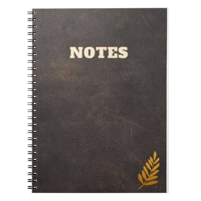 dark brown leather style  notebook (Front)