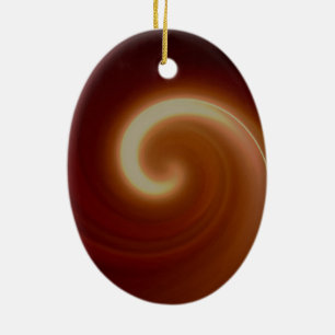 Dark Brown Light Spiral Art Ceramic Ornament