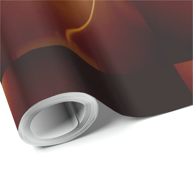 Dark Brown Light Spiral Art Wrapping Paper (Roll Corner)