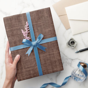 Dark Brown Linen  Wrapping Paper