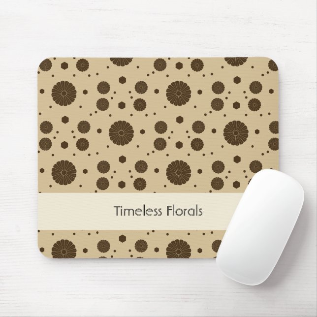 Dark Brown Micro Floral Sand  Mouse Pad (With Mouse)