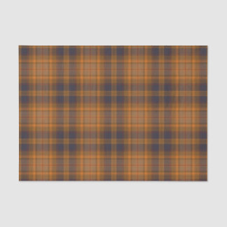 Dark brown | orange tartan plaid tissue paper