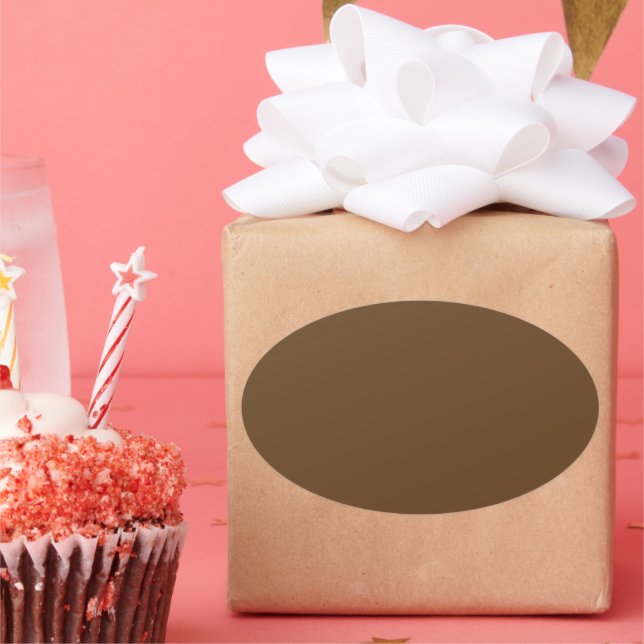 Dark Brown Oval Sticker (Party)