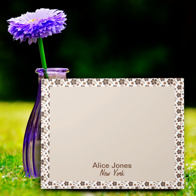 Dark brown  pattern brown natural flower   notepad (Creator Uploaded)