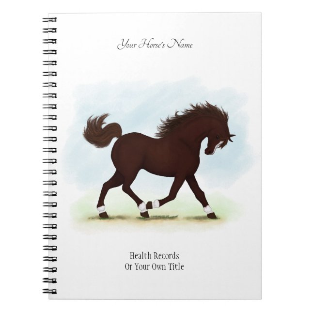 Dark Brown Personalized Horse Owner's Journal (Front)
