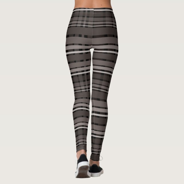 Dark Brown Plaid Leggings (Back)