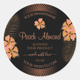Dark Brown Product Labels Orange Exotic Flowers