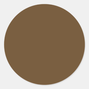 Dark Brown Solid Color Classic Round Sticker
