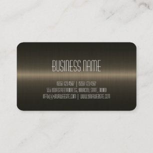 Dark Brown Stainless Steel Metal Look Business Card