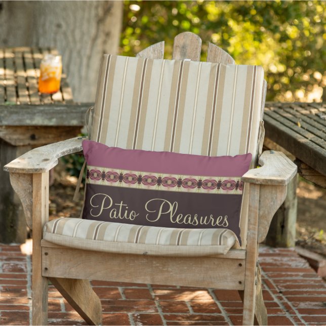 Dark Brown With Burgundy Lumbar Pillow (Chair)