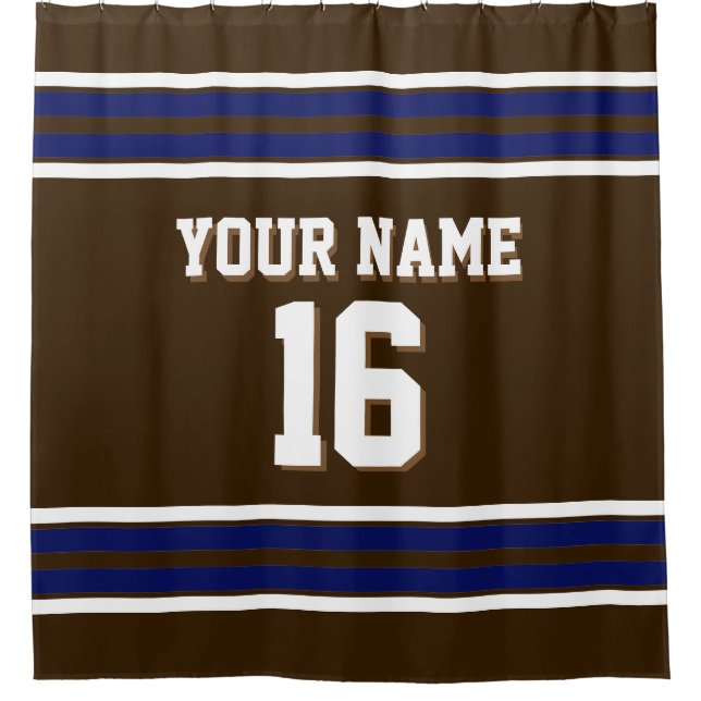 Dark Brown with Navy White Stripes Sports Jersey (Front)