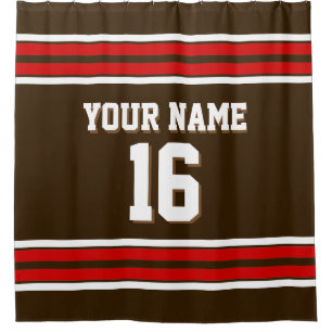 Dark Brown with Red White Stripes Sports Jersey