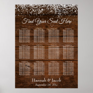 Dark Brown Wood & Lights Reception Seating Chart