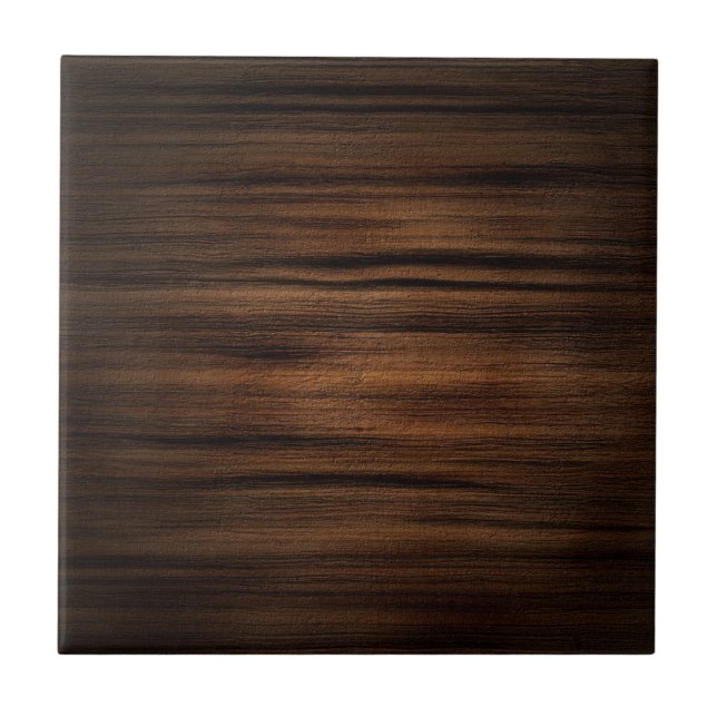 Dark Brown Wood Texture Pattern Tile (Front)