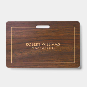  Dark Brown WoodTexture Badge