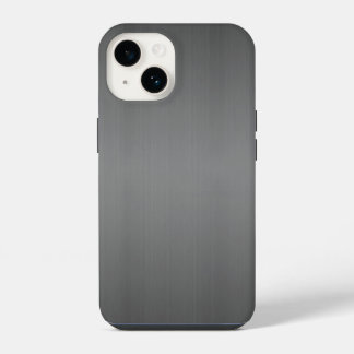 Dark Brushed Metal Look iPhone 14 Case