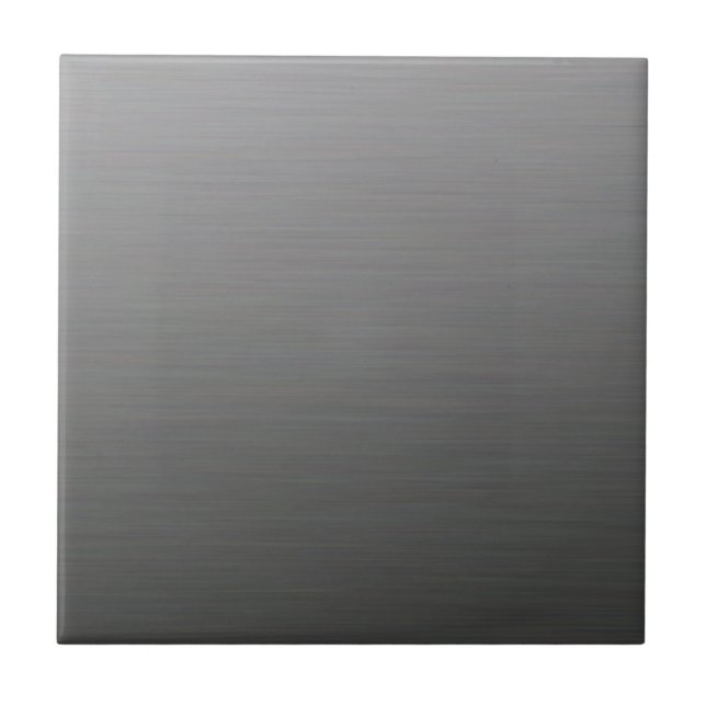 Dark Brushed Silver Metallic Tile (Front)