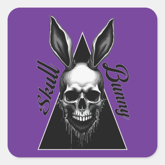 Dark Bunny – Gothic Easter Art - Autocolante Square Sticker (Front)