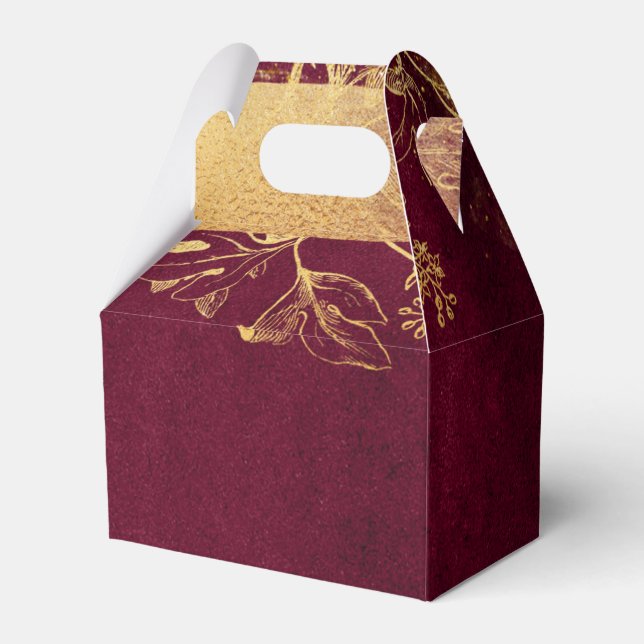 Dark Burgundy and Gold Favor Box (Back Side)