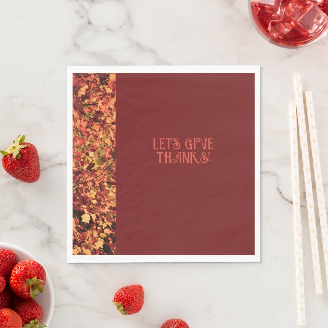 Dark Burgundy   Autumn Feast Happy Thanks giving Napkin (Insitu)