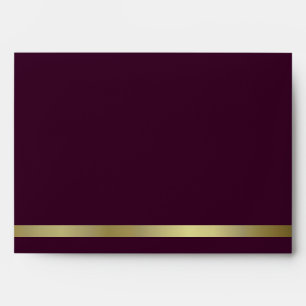 Dark Burgundy & Gold Invitation Envelope